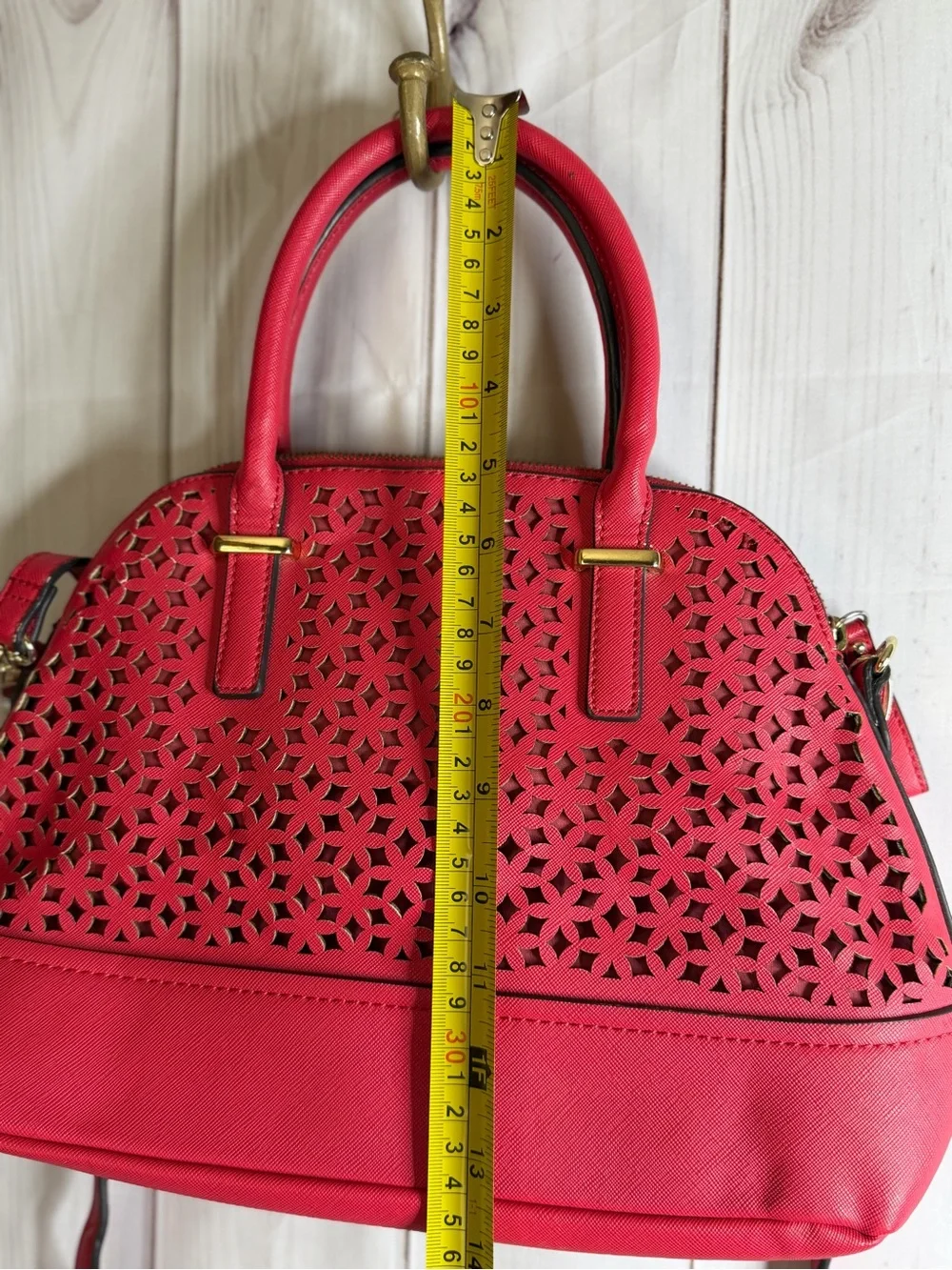Merona Red Laser-Cut Satchel Crossbody Bag
